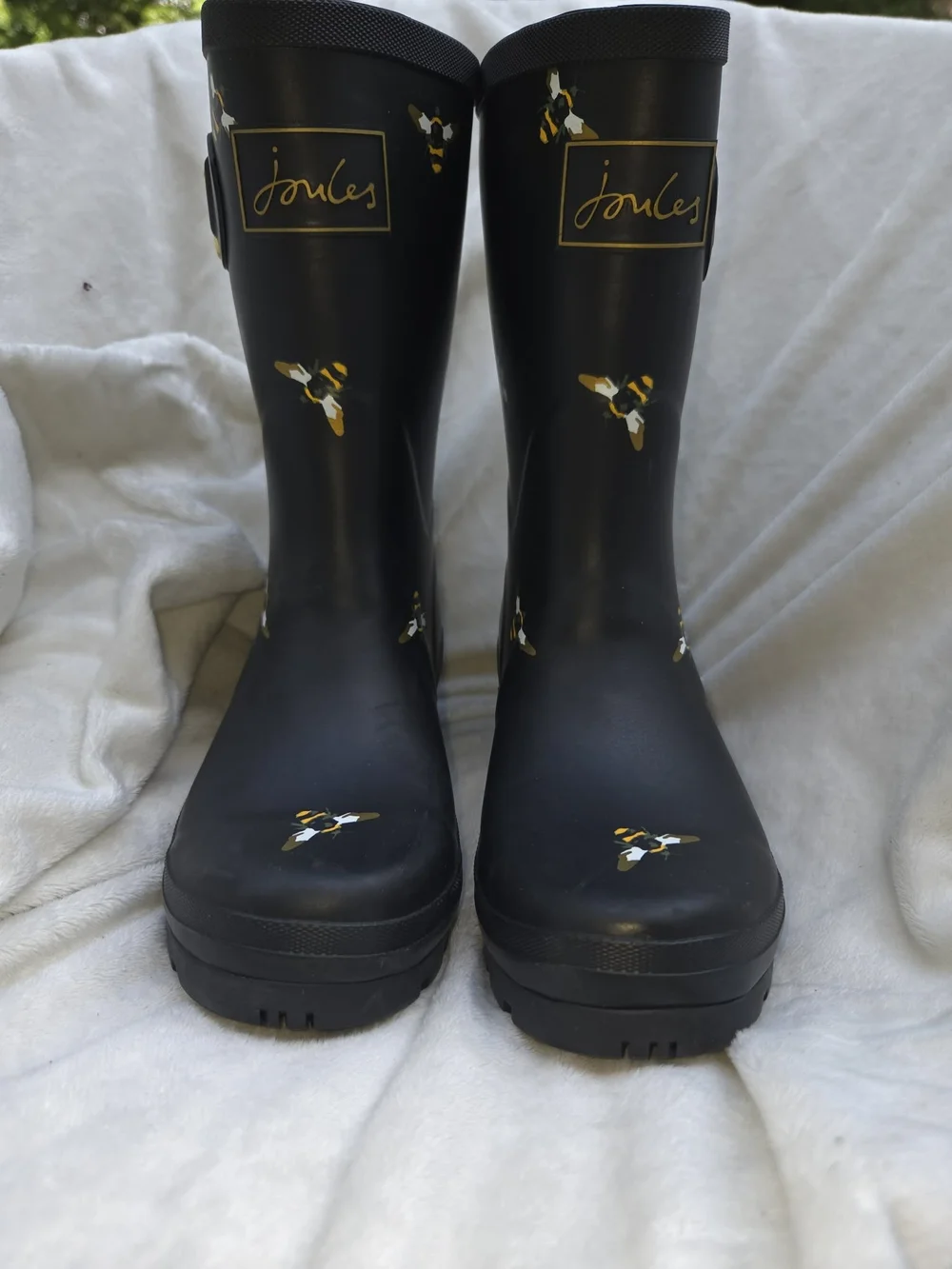 Joules Black and Yellow Honeycomb Rain Boot Lining